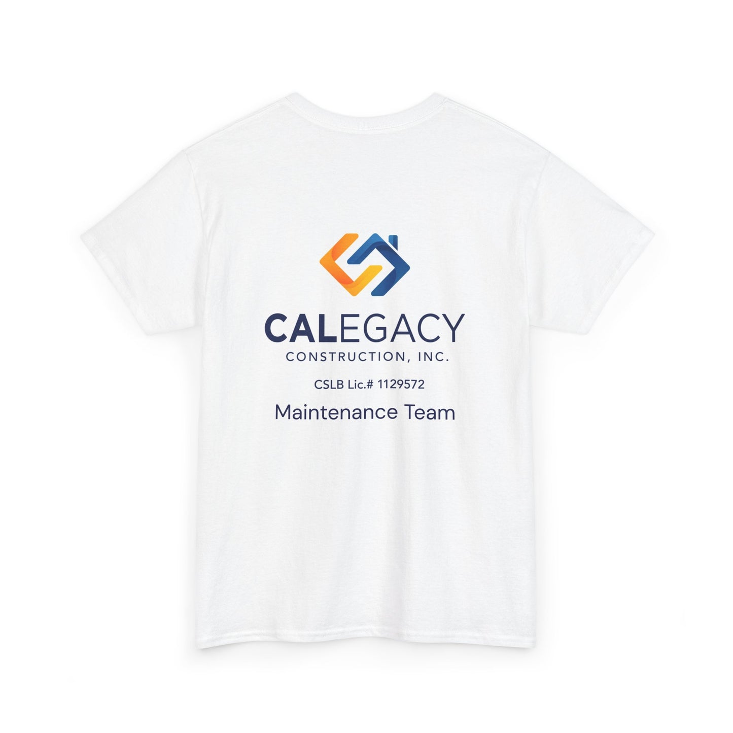 Calegacy Construction logo Maintenance Team T-Shirt | Company Tee