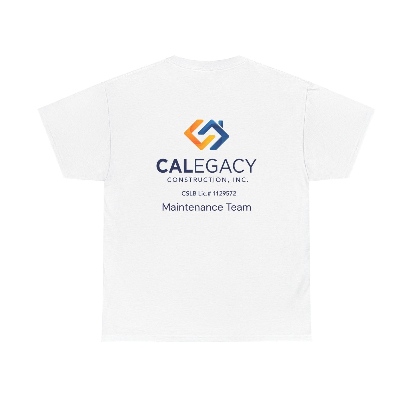 Calegacy Construction logo Maintenance Team T-Shirt | Company Tee