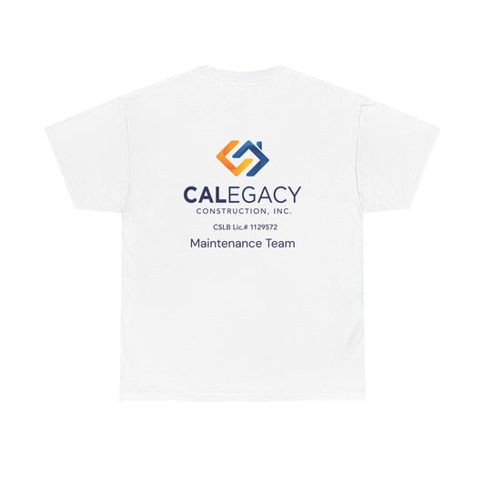 Calegacy Construction logo Maintenance Team T-Shirt | Company Tee